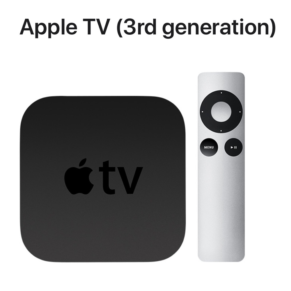Apple TV 3rd Generation w/Remote and Power Cord, EUC, HP